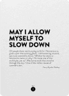 Cover Image for May I allow myself to slow down